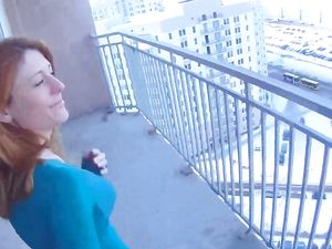 Public POV Fucking Of The Hot Redheaded Girl